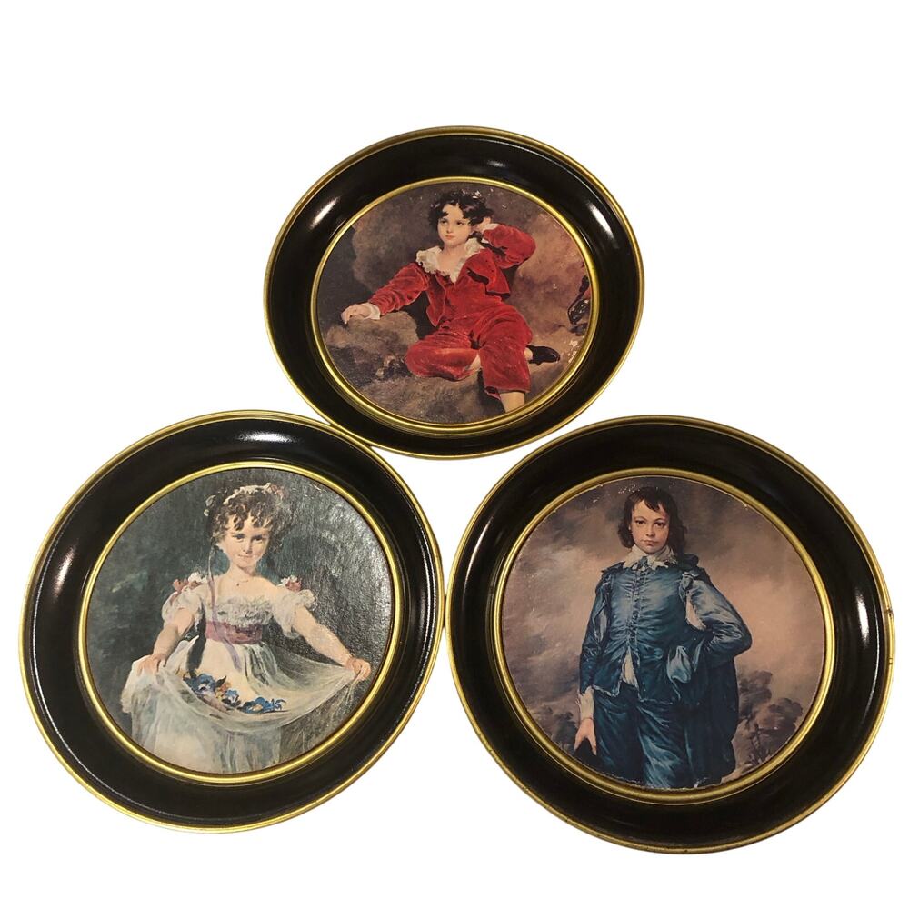 Vintage Tin plates print of Miss Murray,Red Boy, Blue Boy 8”